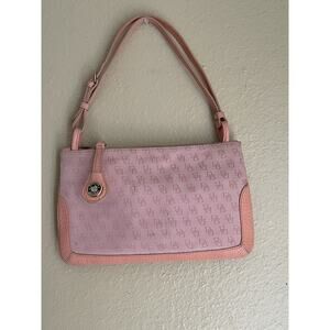 Vintage Dooney And Bourke slim Shoulder Bag In Pink Signature